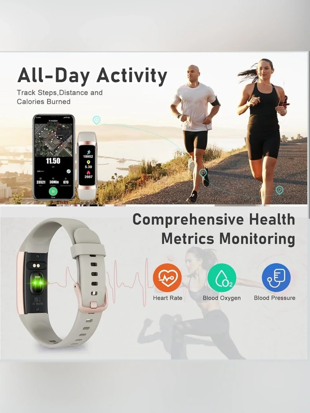 NWT Fitness Tracker with Step Counter/Calories/Stopwatch Activity Health Tracker
